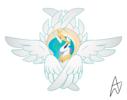 Size: 1400x1100 | Tagged: safe, artist:acesrockz, princess celestia, alicorn, pony, seraph, seraphicorn, g4, female, multiple wings, solo