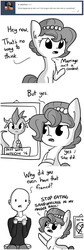 Size: 1300x3880 | Tagged: safe, artist:tjpones, oc, oc only, oc:brownie bun, oc:dragon wife, oc:richard, horse wife, comic, cute little fangs, eating, fangs, food, monochrome, picture, picture frame, sandwich