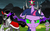 Size: 400x250 | Tagged: safe, artist:monki-eeyup, king sombra, spike, twilight sparkle, alicorn, pony, umbrum, unicorn, g4, betrayal, bevor, big crown thingy, big crown thingy 2.0, boots, corrupted, corrupted twilight sparkle, crying, dark magic, element of magic, floppy ears, horn, jewelry, magic, male, regalia, shoes, sombra eyes, sombra's robe, stallion, tiara, twilight sparkle (alicorn)