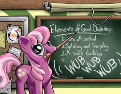 Size: 2000x1550 | Tagged: safe, artist:fign01, cheerilee, earth pony, pony, g4, chalkboard, dubstep, female, solo