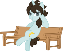 Size: 8917x7169 | Tagged: safe, artist:tokuberry, pony, absurd resolution, bench, fudou akio, inazuma eleven, inazuma eleven go, ponified, simple background, sitting, solo, transparent background