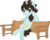 Size: 8917x7169 | Tagged: safe, artist:tokuberry, pony, absurd resolution, bench, fudou akio, inazuma eleven, inazuma eleven go, ponified, simple background, sitting, solo, transparent background