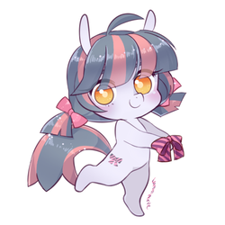 Size: 500x500 | Tagged: safe, artist:lemonheart, oc, oc only, pony, bipedal, commission, ribbon, solo