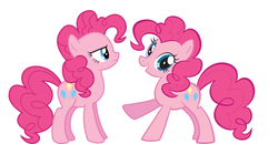 Size: 816x425 | Tagged: safe, pinkie pie, g4, duality, implied time travel, past self, self ponidox, stock vector