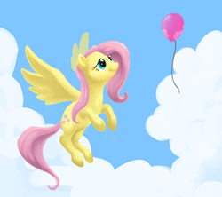 Size: 3168x2812 | Tagged: safe, artist:bluenudibranch, fluttershy, g4, balloon, cute, shyabetes