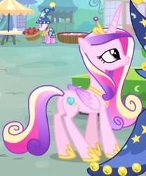 Size: 262x315 | Tagged: safe, screencap, amethyst star, princess cadance, sparkler, pony, g4, three's a crowd, butt, cropped, female, folded wings, lovebutt, mare, plot, solo focus, wings