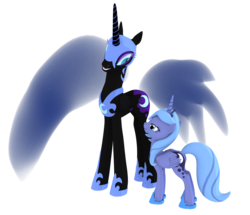 Size: 2507x2160 | Tagged: safe, artist:lavik1988, nightmare moon, princess luna, g4, 3d, high res, s1 luna, self ponidox