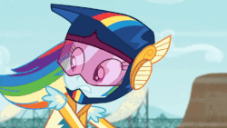 Size: 720x405 | Tagged: safe, screencap, rainbow dash, equestria girls, g4, my little pony equestria girls: friendship games, animated, female, gif, motocross outfit, motorcross