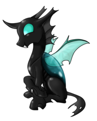 Size: 800x1000 | Tagged: safe, artist:hywther, thorax, changeling, g4, the times they are a changeling, cute, cuteling, male, sitting, smiling, solo