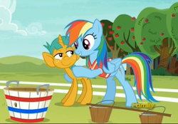 Size: 1871x1303 | Tagged: safe, screencap, rainbow dash, snails, pony, unicorn, buckball season, g4, my little pony: friendship is magic, colt, male