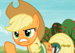 Size: 1246x881 | Tagged: safe, screencap, applejack, earth pony, pony, buckball season, g4, my little pony: friendship is magic, serious