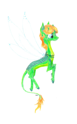 Size: 2717x4391 | Tagged: safe, artist:pony-from-everfree, oc, oc only, oc:nycticora, breezie, fairy, skimmer, scales, small, solo