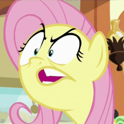 Size: 519x519 | Tagged: safe, screencap, fluttershy, pony, buckball season, g4, angry, animated, faic, female, flutterrage, gif, loop, peeved, solo