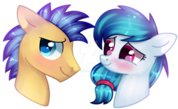 Size: 1600x978 | Tagged: safe, artist:sugguk, oc, oc only, earth pony, pony, blushing