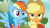 Size: 858x477 | Tagged: safe, screencap, applejack, rainbow dash, pony, buckball season, g4, ball, clothes, discovery family logo, gif, jersey, lidded eyes, non-animated gif, smiling, thousand yard stare