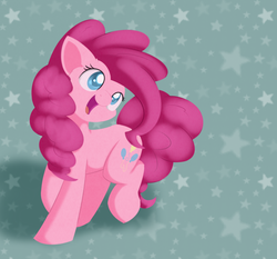 Size: 1024x956 | Tagged: safe, artist:dusthiel, pinkie pie, earth pony, pony, g4, colored pupils, cute, diapinkes, ear fluff, female, open mouth, solo, stars