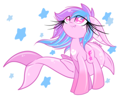 Size: 2500x2010 | Tagged: safe, artist:starlightlore, oc, oc only, original species, shark pony, high res, simple background, solo, starry eyes, transparent background, wingding eyes