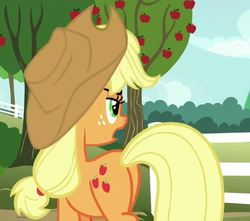 Size: 534x473 | Tagged: safe, screencap, applejack, earth pony, pony, buckball season, g4, butt, cropped, female, mare, plot, solo