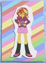 Size: 284x389 | Tagged: safe, artist:minusclass, sonata dusk, sunset shimmer, equestria girls, g4, boots, clothes, clothes swap, female, high heel boots, high heels, ranma 1/2, skirt, solo, youtube link