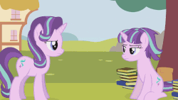 Size: 774x435 | Tagged: safe, artist:agrol, starlight glimmer, you must remember, g4, alternate hairstyle, animated, female, gif, jossed, teenage glimmer, youtube link