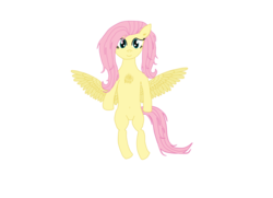Size: 1280x925 | Tagged: safe, artist:wapamario63, fluttershy, g4, belly button, chest fluff, female, flying, looking at you, messy mane, solo