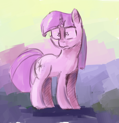 Size: 977x1010 | Tagged: safe, artist:post-it, twilight sparkle, g4, female, painting, solo