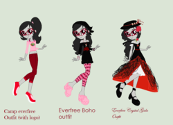 Size: 1124x810 | Tagged: safe, artist:obeliskgirljohanny, oc, oc only, oc:seraphim cyanne, human, my little pony equestria girls: legend of everfree, bandana, base used, belly button, camp everfree, clothes, crystal gala, fangs, flower, flower in hair, humanized, jewelry, looking at you, necklace, reference sheet, rose, tooth