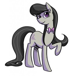Size: 1199x1280 | Tagged: safe, artist:gintoki23, octavia melody, g4, bowtie, female, looking at you, raised hoof, simple background, smiling, solo, white background