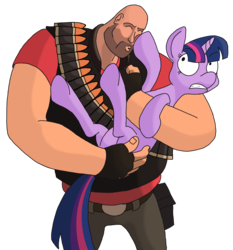 Size: 1470x1579 | Tagged: safe, artist:chinodraws, twilight sparkle, g4, crossover, crossover shipping, heavy (tf2), heavy weapons guy, kiss me, kissing, male, shipping, straight, team fortress 2, wat