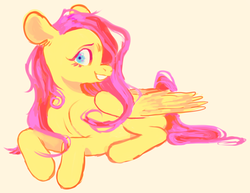 Size: 1384x1066 | Tagged: safe, artist:shmegeggy, fluttershy, g4, female, prone, solo