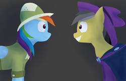 Size: 6300x4025 | Tagged: safe, artist:frostspear, daring do, mare do well, rainbow dash, g4, absurd resolution, clothes, cosplay, costume
