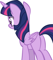 Size: 10621x12007 | Tagged: safe, artist:cyanlightning, twilight sparkle, alicorn, pony, every little thing she does, g4, .svg available, absurd resolution, butt, female, folded wings, mare, plot, simple background, solo, transparent background, twilight sparkle (alicorn), vector