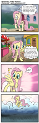 Size: 612x1920 | Tagged: safe, artist:pencils, fluttershy, pegasus, pony, comic:fluttershy's anti-adventures, g4, cloud, comic, cute, emanata, eyes closed, female, mare, on a cloud, rain, shyabetes, slice of life, smiling, solo, sudden realization