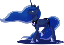 Size: 1024x731 | Tagged: safe, artist:pitenpon, princess luna, g4, female, simple background, solo, transparent background