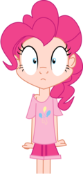 Size: 1246x2603 | Tagged: safe, artist:michaelsety, pinkie pie, human, every little thing she does, g4, female, fiducia compellia, humanized, hypnosis, hypnotized, looking at you, scene interpretation, simple background, solo, transparent background, wide eyes