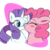 Size: 2000x2000 | Tagged: safe, artist:dreamcastlesbian, pinkie pie, rarity, earth pony, pony, unicorn, g4, cheek kiss, duo, female, floppy ears, high res, kissing, lesbian, mare, ship:raripie, shipping