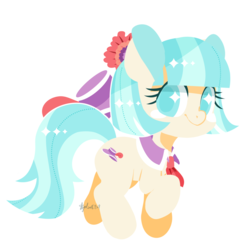 Size: 2249x2249 | Tagged: safe, artist:snow angel, coco pommel, g4, female, high res, raised hoof, simple background, smiling, solo, starry eyes, transparent background, wingding eyes