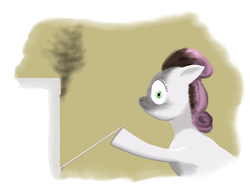 Size: 3200x2400 | Tagged: safe, artist:lemon-bitter-twist, sweetie belle, g4, female, high res, missing horn, oven, smoke, solo, sweetie fail