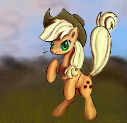 Size: 761x736 | Tagged: safe, artist:xbi, applejack, earth pony, pony, g4, female, rearing, solo