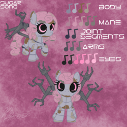 Size: 2000x2000 | Tagged: safe, artist:hoodwinkedtales, oc, oc only, oc:sugar song, fallout equestria, fallout equestria: relics of the past, high res, reference sheet, solo