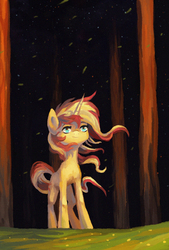 Size: 899x1327 | Tagged: safe, artist:koviry, sunset shimmer, pony, unicorn, g4, cute, female, smiling, solo, windswept mane