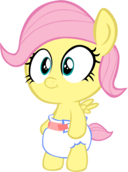 Size: 1696x2270 | Tagged: safe, artist:megarainbowdash2000, fluttershy, pony, g4, baby, baby pony, babyshy, cute, diaper, female, shyabetes, solo, younger