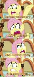 Size: 267x600 | Tagged: safe, screencap, fluttershy, pony, buckball season, g4, garfield, screencap comic