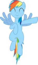 Size: 2540x4320 | Tagged: safe, artist:iknowpony, rainbow dash, pegasus, pony, g4, rarity investigates, .svg available, ^^, eyes closed, female, flying, hooves, mare, simple background, smiling, solo, spread wings, transparent background, vector, wings