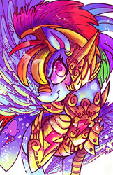 Size: 500x773 | Tagged: safe, artist:corrsollarobot, rainbow dash, g4, armor, female, solo