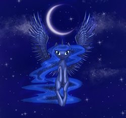 Size: 600x563 | Tagged: safe, artist:girdiana, princess luna, pony, g4, crescent moon, female, moon, solo