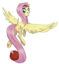 Size: 1588x1730 | Tagged: safe, artist:chibadeer, fluttershy, buckball season, g4, butt, cute, female, flutterbutt, flying, grin, looking back, plot, prehensile tail, shyabetes, simple background, smiling, solo, tail hold, transparent background