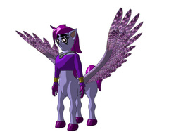 Size: 480x360 | Tagged: safe, alicorn, centaur, human, pony, alitaur, female, horn, mare, purple, wings