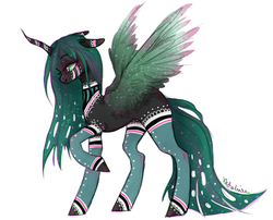 Size: 1646x1327 | Tagged: safe, artist:vetallie, queen chrysalis, changeling, changeling queen, g4, cute, cutealis, female, ponymania, pretty, smiling, solo