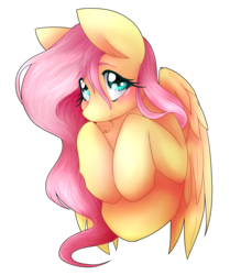 Size: 2100x2400 | Tagged: safe, artist:tetlow-senpai, fluttershy, g4, blushing, bust, cute, female, high res, looking at you, looking up, shyabetes, simple background, solo, transparent background